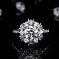 SGARIT Fine Jewelry Bague Moissanite concassée glacée 14K Or pur 2CT VVS1 D GRA Anneaux de promesse de mariage Moissanite pour femme