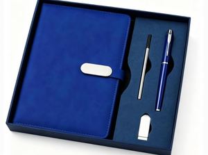 Promotional A5 PU Leather Hardcover Journal <b>Notebook</b> for Gift Custom <b>Diary</b> Business <b>Notebook</b> Pen Set With USB Drive - Product Image 5