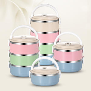 سعة كبيرة متعددة الطبقات تيفين حاوية وجبة الغذاء الناقل الفولاذ المقاوم للصدأ مانعة للتسرب العزل الحراري بينو - Product Image 5