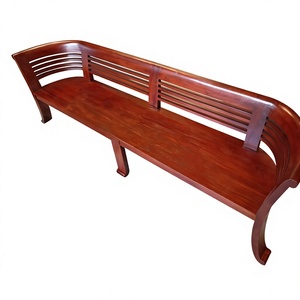 Banc de jardin et de parc en teck antique - Meubles de patio durables en bois massif pour l'intérieur et l'extérieur - Product Image 2
