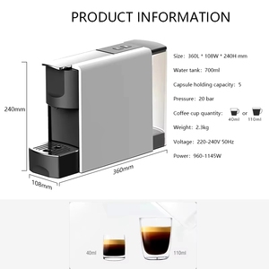 Nouveauté <span class=keywords><strong>2023</strong></span> - Machine à café à capsules <span class=keywords><strong>Nespresso</strong></span> mini 19 bars avec réservoir d'eau amovible - Product Image 3