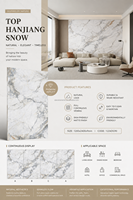 Крупноформатная плитка 1200x2400 мм, керамогранитная плита Cold River Snow, матовая, для наружных стен вилл, лестниц и полов