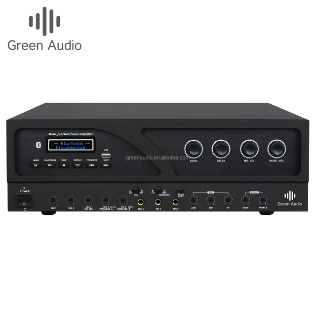 GAP-BK1000 Green Audio Professional Karaoke Amplifier 3 Mic Input DSP Echo Anti-Feedback Power Amp for KTV Home Theater