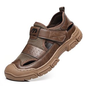 Sandalias de Verano 2026 para Hombre, Transpirables, de Malla, Casuales, de Cuero, Hechas a Mano, con Costuras y Diseño Hueco - Product Image 5