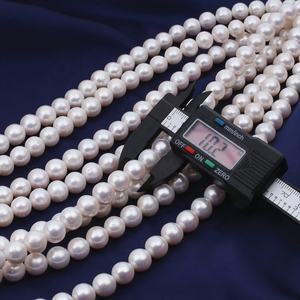 Zhuji बाजार बिक्री 10-11mm ए. ए. सही दौर प्राकृतिक सफेद ताजा पानी मोती स्ट्रिंग मनका - Product Image 2