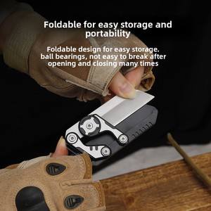 Cuchillo Wolf Warrior de Acero Inoxidable con Hoja de Punta Caída y Perilla para el Pulgar, Cuchillo Plegable de Bolsillo Compacto y Afilado, Herramienta EDC para Exteriores - Product Image 4