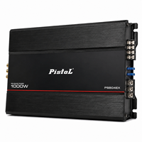 Amplificateur audio de voiture 4 canaux classe AB 80W x 4 RMS 4 Ohm, pontable 170W x 2, avec crossover pleine gamme, basses renforcées et télécommande