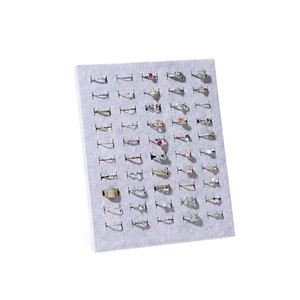 Gray Velvet Vertical Ring Display Board 20x9x24.5cm Multi Compartment Jewelry Tray For Home And Commercial Use - Product Image 5