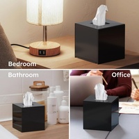 Boîte à mouchoirs en acrylique carrée mate, cube solide, moderne, décorative, distributeur de papier facial pour salle de bain, chambre à coucher, cuisine