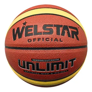 Disesuaikan PU Basket Ukuran Resmi Kulit Basket Pelatihan Bola Keranjang Dilaminasi