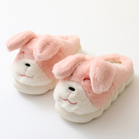 Pantoufles de styliste en peluche grenouille 4CM pour femmes, semelle épaisse antidérapante pour filles, automne hiver, pantoufles d'intérieur en coton Cool