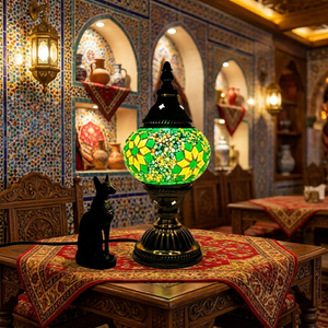 Modern DIY Moroccan Vintage <b>Table</b> Lamp Turkish Mosaic Design Iron Body Electric Power Simple Feature WiFi for Home Decoration - Product Image 4