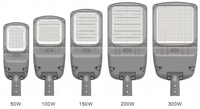 Lampadaire LED, lampadaire routier LED, 50-300W, 150/190lm/W, MOSO, IP65, IK08, AC100-277V, 5 ans de garantie, CE, RoHS, pour autoroute, parking