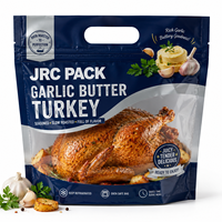 Sacs d'emballage personnalisés pour poulet grillé entier, résistants à la graisse et à l'humidité, avec fenêtre anti-buée, pour poulet rôti