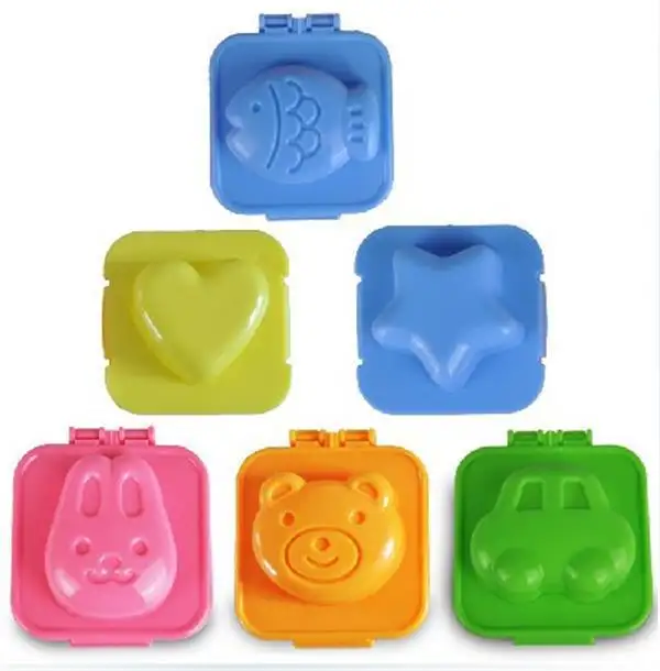 Kitchen Accessories Cute Plastic Egg Molds With Fish Teddie Start Bunny Heart Car Egg Tool Mold Home and Kitchen