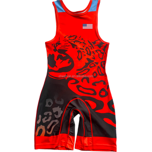 Body da Powerlifting Durevoli con Cuciture Rinforzate in Spandex/Poliestere, Stampa a Sublimazione, 280g, Tuta da Wrestling per Arti Marziali Maschili - Product Image 1