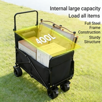 Chariot de camping portable 2-en-1 à dégagement rapide et lit pliant – Conception polyvalente pour le camping, la plage et le jardin (lit de remorquage)