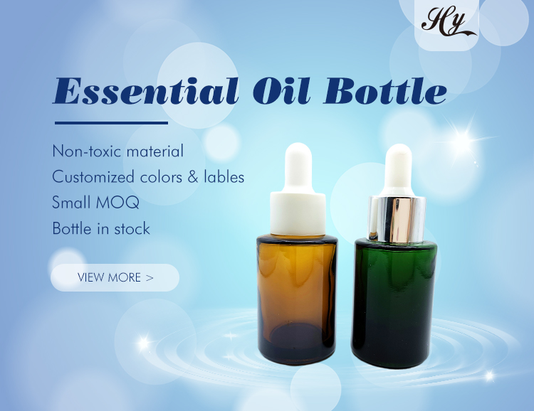 Flat Shoulder Essential Oil Glass Eye Dropper Bottles Non Toxic