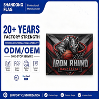 Bendera Iklan Persegi Panjang 3x5ft dengan Logo Kustom, Anti Kusut, Bahan Polyester Non-Woven, Cetak Digital, untuk Penggunaan Luar Ruangan, Perlindungan UV