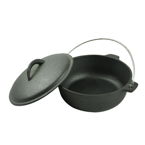 Olla de Hierro Fundido Antiadherente de 2QT para Acampar al Aire Libre, <span class=keywords><strong>Caldero</strong></span> Personalizado Precurado, Horno Holandés Negro, Apto para Gas e Inducción, Incluye Olla - Product Image 6