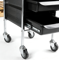 Chariot de Salon à Roulettes Personnalisable pour Coiffeur et Spa avec Plan de Travail et Rangement Intégré