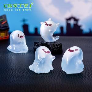 Paisaje lindo resplandor en la oscuridad Halloween pequeño fantasma muñeca ornamento accesorios Escritorio mini adornos - Product Image 4