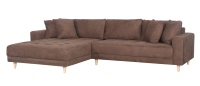 Canapé d'Angle Trois Places en Velours Haut de Gamme, Style Scandinave, pour Petit Salon ou Appartement