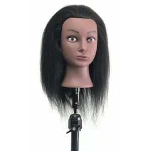 Goedkope Kosmetiek Dier Haar Afrikaanse Salon Praktijk Kapper Vlechten Afro Training Haar Mannequin Dummy Pop Hoofd