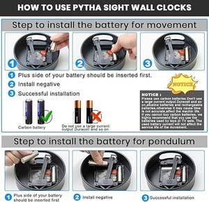 Horloges murales pendule surdimensionnées modernes décoratives en métal minimaliste avec chiffres arabes 3D pour salon - Product Image 5