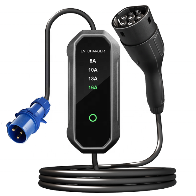 New 3.5kW-7kW 16A/32A Portable 1 Phase EV Charger IP54 Waterproof Type2 Interface 220V TPU Cable 2-Year Warranty Black/White for