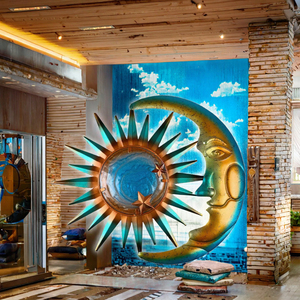 Sculpture murale en métal sculpté 3D Soleil et Lune <span class=keywords><strong>LIFFY</strong></span>, Art Déco, décoration murale suspendue, cadeau pour chambre, jardin, patio, ferme - Product Image 3