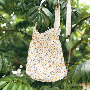 Custom Embroidered Eco Friendly Cotton Linen Tote Bag Unique Fashion <strong>Draw</strong> String Shoulder Bag White Reversible Shopping Bag - Product Image 5