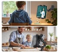 Support mural pour tablette en alliage d'aluminium, rotation à 360 degrés, support réglable pour iPad, pour tablette, pour MediaPad, pour tablettes