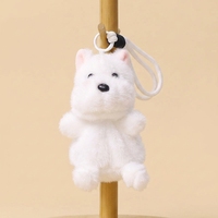 En gros, Porte-clés pendentif en peluche mignon (dinosaure, lapin, renard, chiot), Mascotte personnalisable OEM, Jouet en peluche doux pour cadeau