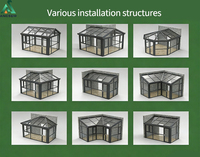 Kit de serres modulaires en aluminium 4 saisons avec toit rétractable en verre, solarium, véranda de luxe, véranda autoportante de haute qualité pour l'extérieur