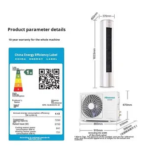 เครื่องปรับอากาศแบบตั้งพื้น Hi Sens 3/2 HP ประหยัดพลังงาน พร้อมระบบอินเวอร์เตอร์ สำหรับทำความเย็นและความร้อน เหมาะสำหรับห้องนั่งเล่น รุ่นทรงกระบอก แนวตั้ง E - Product Image 5