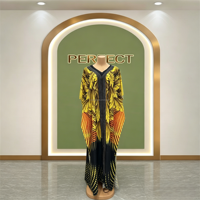 Robe Traditionnelle Africaine de Luxe pour Femmes Grandes Tailles, Col en V, Motif Diamant, Impression de Haute Qualité, Fournisseur de Robes BOUBOU