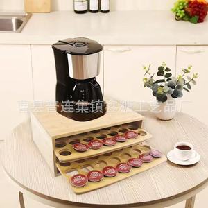 Organizador de cápsulas de café de bambú, caja de almacenamiento de doble capa de 40x30x12cm para cápsulas Nescafé Dolce Gusto - Product Image 3