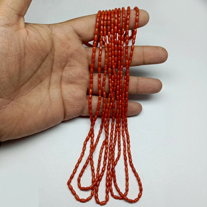 Cuentas de Coral Natural Lisas en Forma de Barril de 2.5*5mm a 3*6mm, Piedras Sueltas Hechas a Mano de Alta Calidad para Joyería - Product Image 1