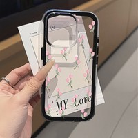 Coque de téléphone 3-en-1 transparente en TPU souple couleur bonbon motif tulipe pour iPhone 17 Pro Max 16 13 11 15 14 12 Pro Max 17 Air