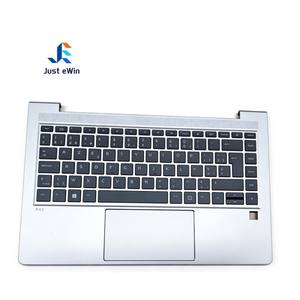 Nouveau repose-poignets pour ordinateur portable avec <span class=keywords><strong>clavier</strong></span> <span class=keywords><strong>AZERTY</strong></span> belge pour HP ProBook 440 G8 445 G8, couvercle supérieur du repose-poignets M23770-A41 - Product Image 1