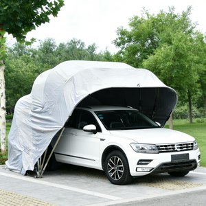 Abri de voiture manuel, couverture de voiture, toit arqué, garage extérieur temporaire, simple, en acier inoxydable, pliable - Product Image 1