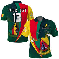 Polo personnalisé avec texte et chiffres, style carte du Cameroun, drapeau, voyage, travail, manches courtes, polyester, boutons, polos de golf