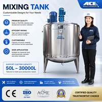 Ace Réservoirs en acier inoxydable Réservoir de mélange de liquide Mélangeur de détergent liquide Réservoir de mélange de savon liquide 1000L