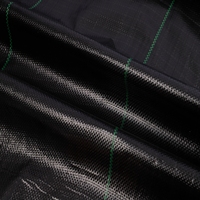 Géotextile tissé en PP stabilisé aux UV, couverture de sol agricole, tapis anti-herbe pour le contrôle des mauvaises herbes, rouleau de tissu noir pour les plantes