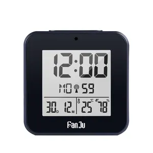 Réveil numérique LCD électronique thermomètre de bureau moniteur d'humidité horloge murale numérique pour Masjid Table DCF Radio horloge