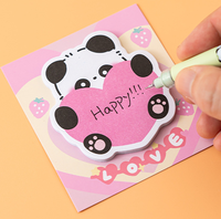 Gros Cartoon Panda Sticky Notes-Bloc-notes de logo personnalisé OEM, Fournitures scolaires drôles en vrac