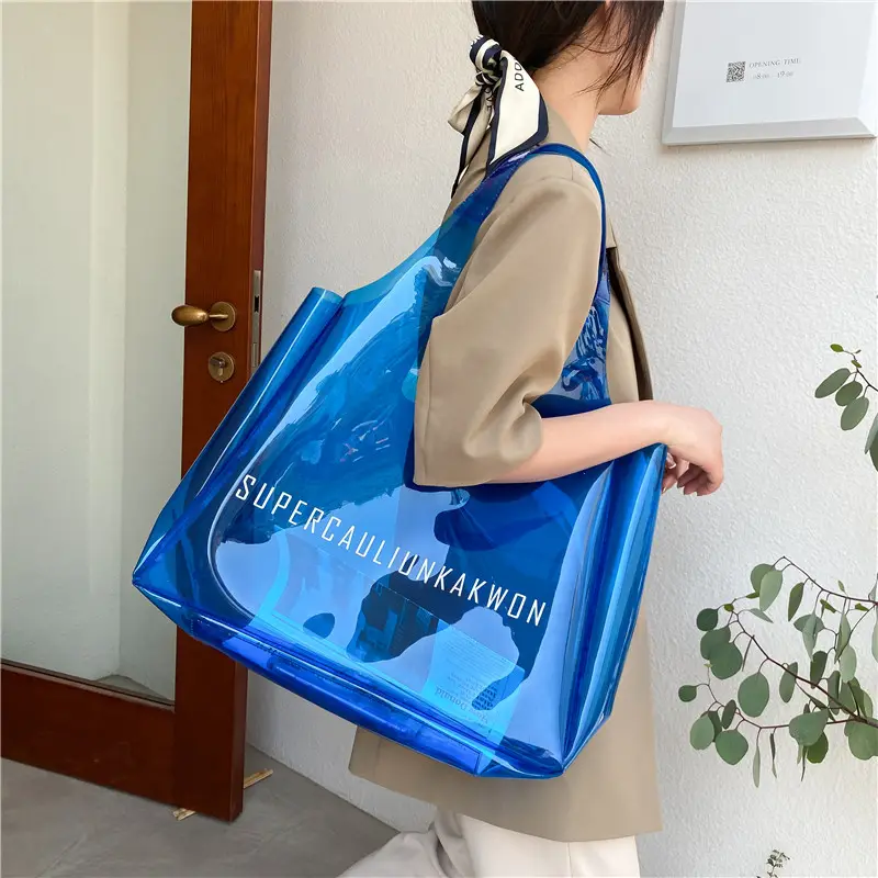 LER Transparent PVC Sac à main fourre-tout Grande capacité Beach Jelly Bag New Fashion Durable Shopping Bag