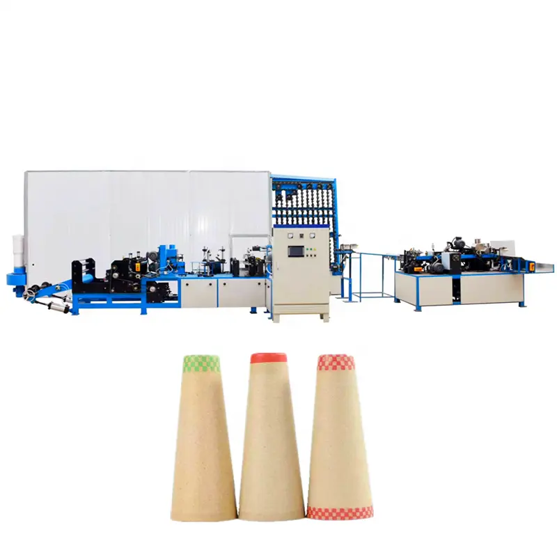 Tekstil iplik için otomatik kağıt koni tüp üretim makinesi