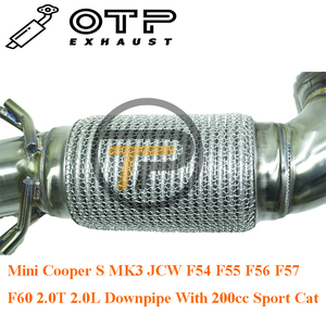 Tuyau d'<span class=keywords><strong>échappement</strong></span> OTP en acier inoxydable SUS304 <span class=keywords><strong>Mini</strong></span> <span class=keywords><strong>Cooper</strong></span> <span class=keywords><strong>S</strong></span> MK3 JCW F54 F55 <span class=keywords><strong>F56</strong></span> F57 F60 2.0T 2.0L tuyau de descente avec 200cc Sport Cat - Product Image 5